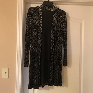 Chico’s black and gray velvet jacket